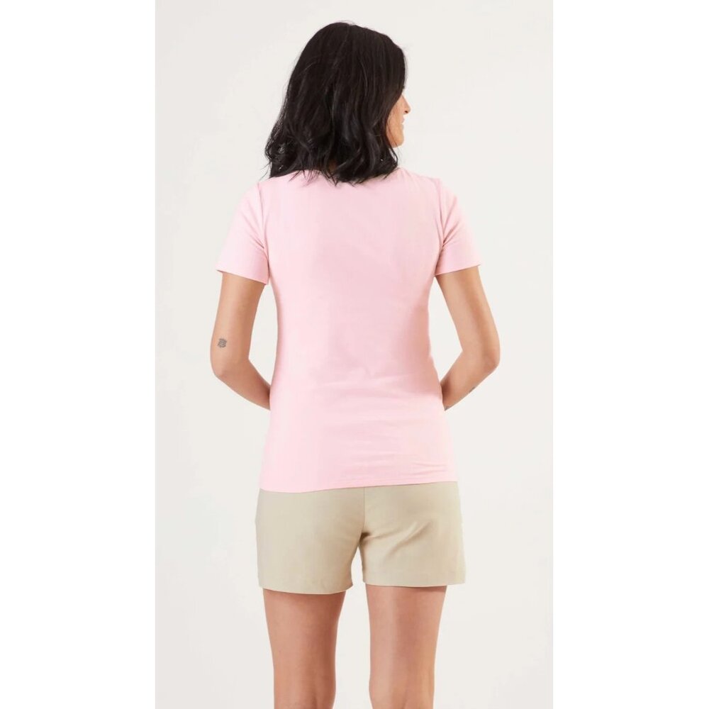 Women's Stowaway Mama Maternity Tee Pink Size Large New !!! - Picture 2 of 2